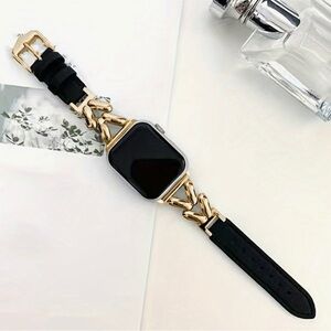 Luxury Gold & Black Watch Band